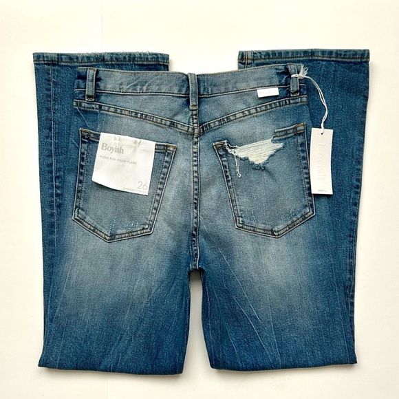 Anthropologie Boyish Brady High Rise Crop Flare Jeans Light River Wash 26 NWT - Picture 9 of 16